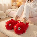 Red Koi Fish Plush Slippers | Cozy Cartoon Animal Indoor Shoes | SoftSlipsy