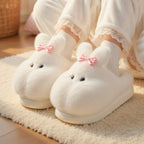 Plush Bunny Slippers | Soft Fluffy Indoor Shoes | Cozy Animal Winter Home Slippers | SoftSlipsy