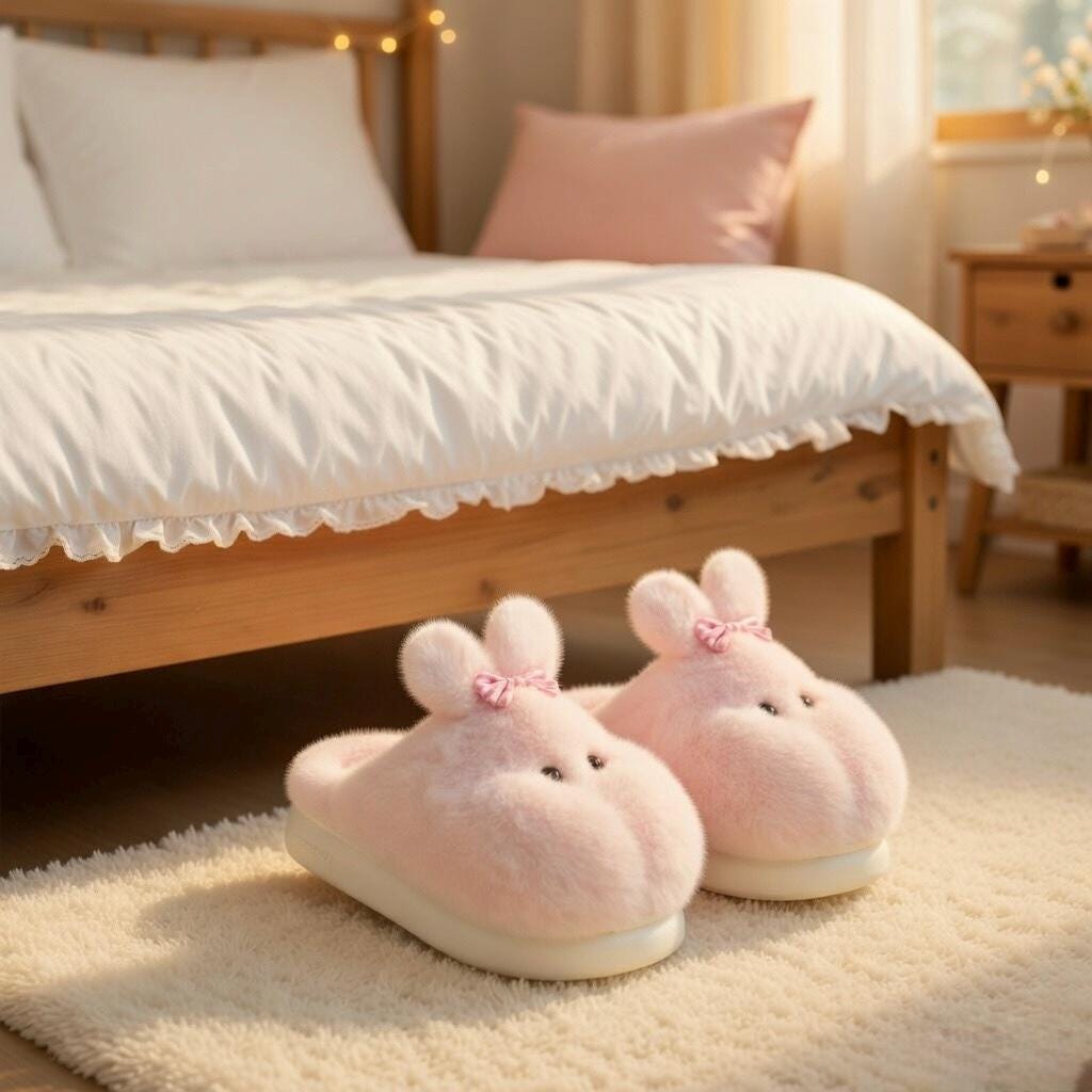 Plush Bunny Slippers | Soft Fluffy Indoor Shoes | Cozy Animal Winter Home Slippers | SoftSlipsy