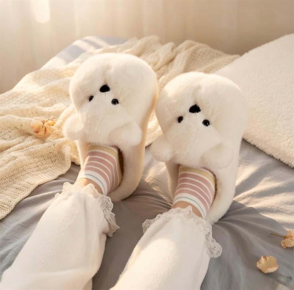 Plush Bear House Slippers | Cozy Cartoon Animal Indoor Shoes | SoftSlipsy