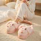 Plush Puppy Dog Slippers | Cozy Platform Animal House Shoes | SoftSlipsy