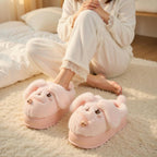 Plush Puppy Platform Slippers | Cozy Cartoon Animal House Shoes | SoftSlipsy