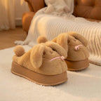 Plush Puppy Dog Slippers | Cozy Platform Animal House Shoes | SoftSlipsy
