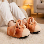 Plush Dinosaur Slippers | Cozy Cartoon Animal House Shoes | SoftSlipsy