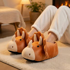 Plush Dinosaur Slippers | Cozy Cartoon Animal House Shoes | SoftSlipsy