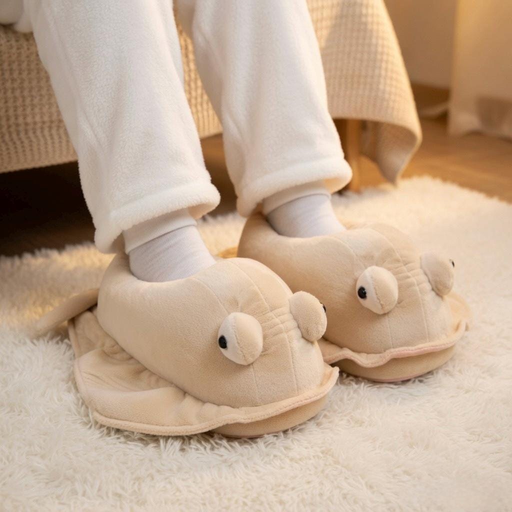 Plush Fish Slippers | Cozy Animal House Shoes, Winter Indoor Comfort | SoftSlipsy
