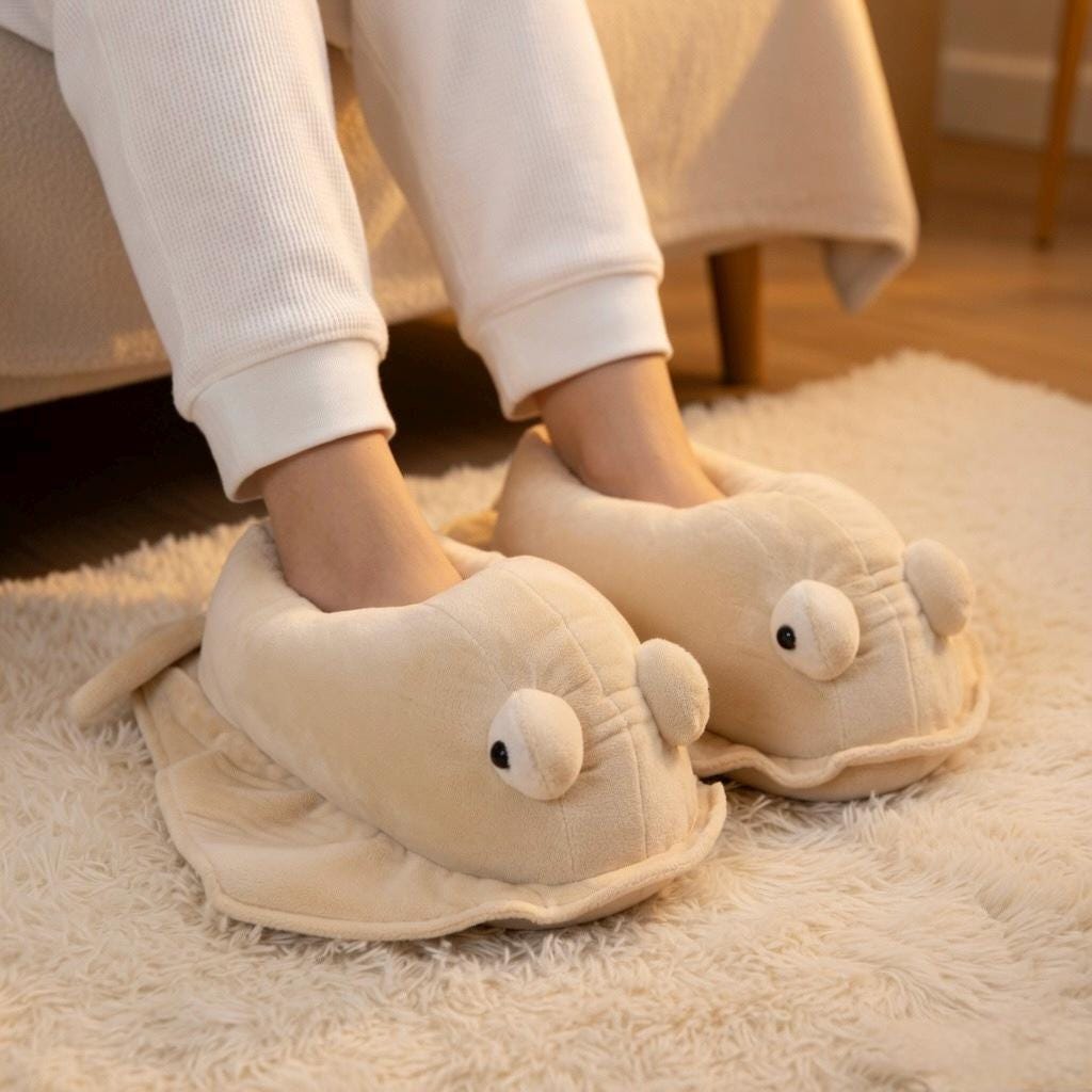 Plush Fish Slippers | Cozy Animal House Shoes, Winter Indoor Comfort | SoftSlipsy