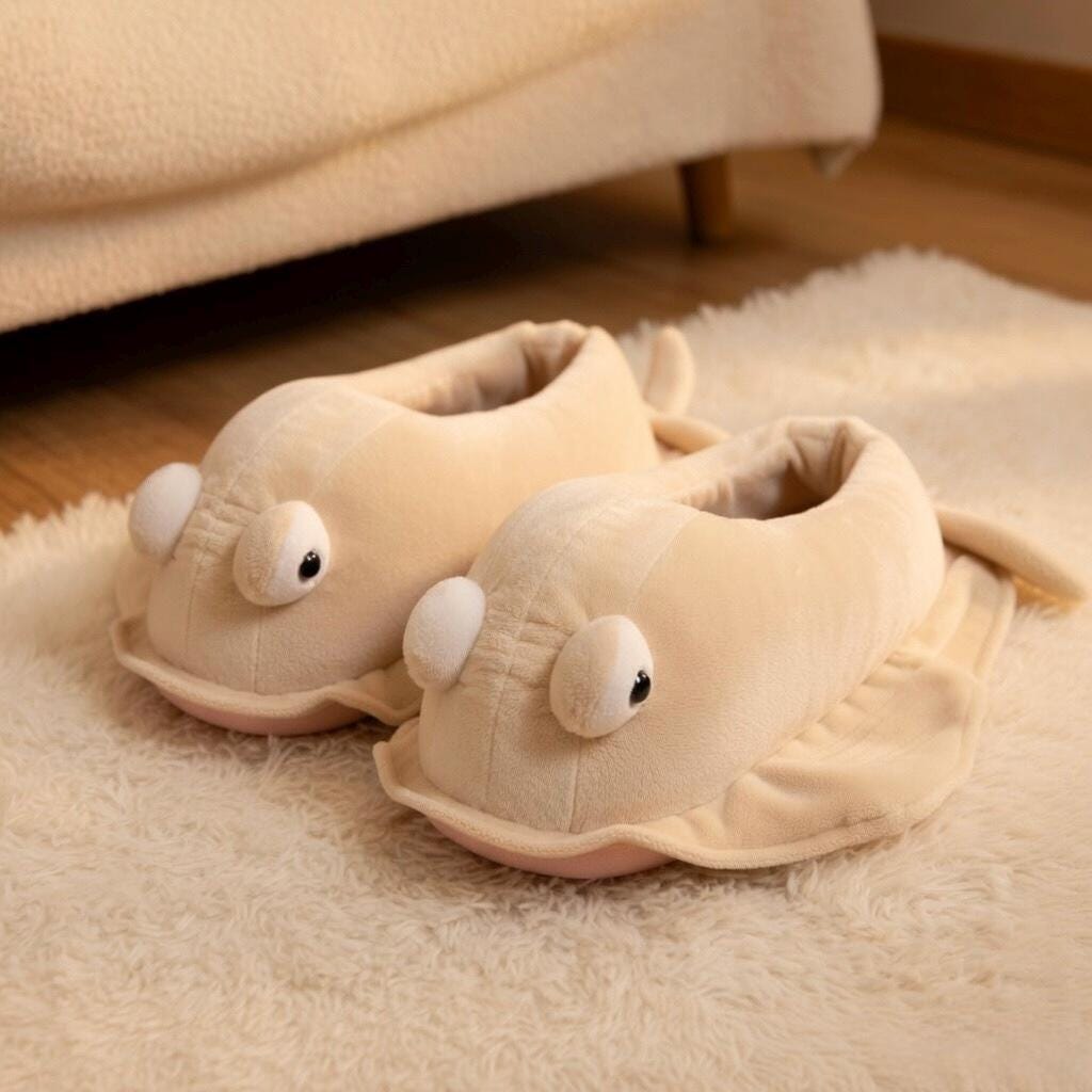 Plush Fish Slippers | Cozy Animal House Shoes, Winter Indoor Comfort | SoftSlipsy