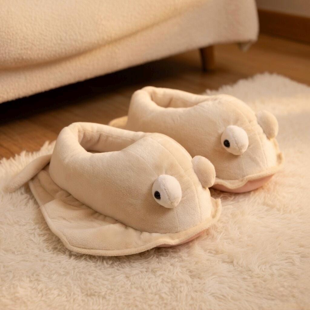 Plush Fish Slippers | Cozy Animal House Shoes, Winter Indoor Comfort | SoftSlipsy