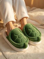Plush Turtle Slippers | Cozy Cartoon Animal House Shoes, Winter Warmth | SoftSlipsy