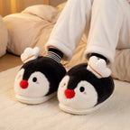 Plush Penguin Slippers | Cartoon Animal House Shoes, Winter Warmth | SoftSlipsy