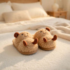 Plush Peanut Slippers | Funny Cartoon Cozy House Shoes, Winter Warmth | SoftSlipsy