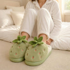 Women's Strawberry Plush Slippers | Cozy Indoor House Shoes, Autumn Winter Warmth | SoftSlipsy