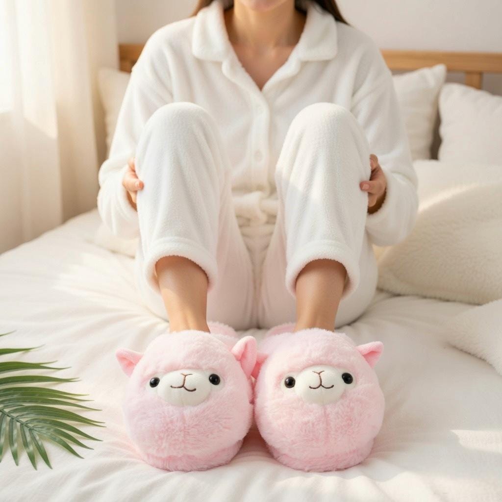 Alpaca Plush Slippers | Cartoon Animal Indoor House Shoes | SoftSlipsy
