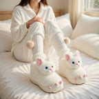 Cat Paw Plush Slippers | Kawaii Animal Indoor Cozy Winter Home Shoes | SoftSlipsy