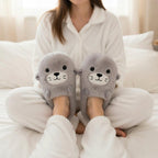 Seal Plush Slippers | Cozy Cartoon Animal Indoor Home Shoes | SoftSlipsy