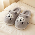 Seal Plush Slippers | Cozy Cartoon Animal Indoor Home Shoes | SoftSlipsy