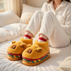 Capybara Burger Plush Slippers – Ultra Cozy Animal House Shoes | SoftSlipsy