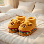 Capybara Burger Plush Slippers – Ultra Cozy Animal House Shoes | SoftSlipsy