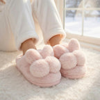 Pink Bunny Slippers: Plush Faux Fur, Warm and Cozy | SoftPixllea