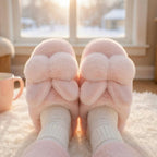 Pink Bunny Slippers: Plush Faux Fur, Warm and Cozy | SoftPixllea