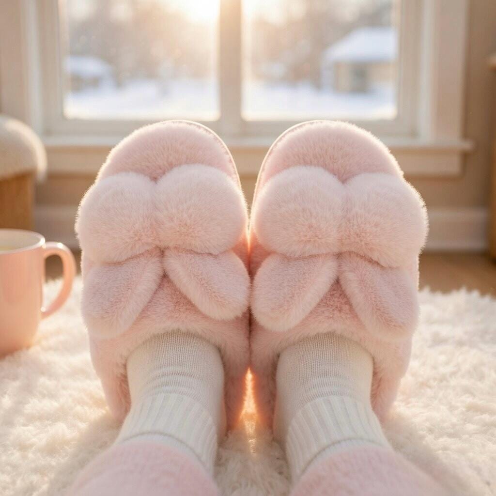 Pink Bunny Slippers: Plush Faux Fur, Warm and Cozy | SoftPixllea