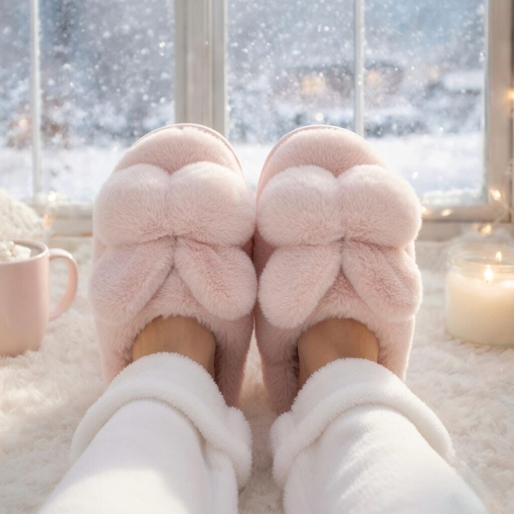 Pink Bunny Slippers: Plush Faux Fur, Warm and Cozy | SoftPixllea