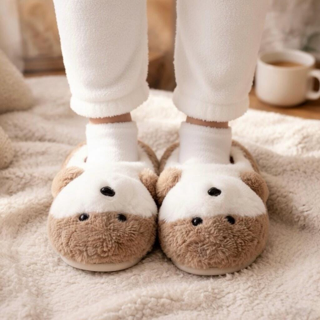 Plush Baby Otter Slippers | Cozy Animal House Shoes, Warm Non-Slip Indoor Footwear | SoftSlipsy