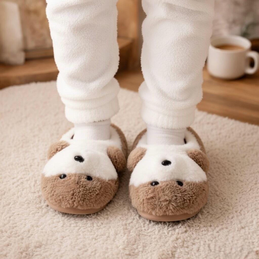 Plush Baby Otter Slippers | Cozy Animal House Shoes, Warm Non-Slip Indoor Footwear | SoftSlipsy