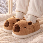 Kawaii Plush Capybara Slippers | Cozy Soft Winter Indoor Shoes | SoftSlipsy