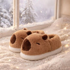 Kawaii Plush Capybara Slippers | Cozy Soft Winter Indoor Shoes | SoftSlipsy
