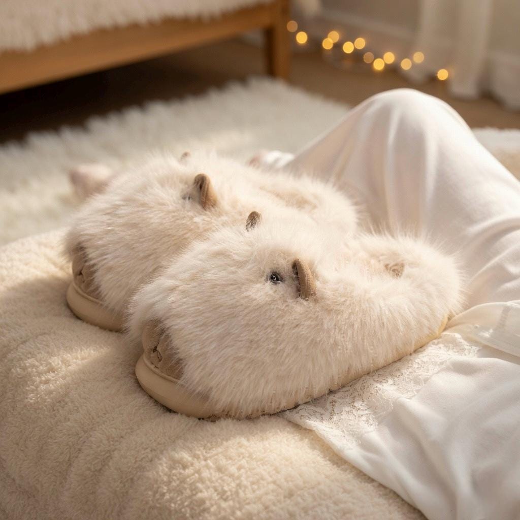 Viral Capybara Plush Slippers | Soft Cozy Winter Indoor Shoes | SoftSlipsy