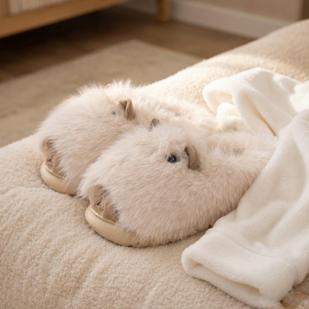 Viral Capybara Plush Slippers | Soft Cozy Winter Indoor Shoes | SoftSlipsy