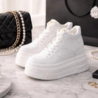 SoftSlipsy 15CM Chunky White Platform Sneakers | High Top Street Style Shoes