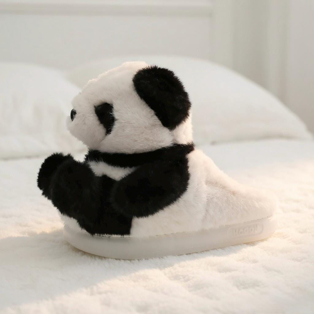 Plush Panda Slippers | Soft Warm Cartoon Animal House Shoes | SoftSlipsy