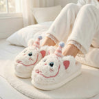 Plush Cat Slippers | Cozy Winter Indoor Animal Home Shoes | SoftSlipsy