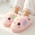 Plush Kitten Slippers | Cozy Rainbow Cat House Shoes, Winter Warmth | SoftSlipsy