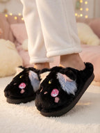 Plush Kitten Slippers | Cozy Rainbow Cat House Shoes, Winter Warmth | SoftSlipsy