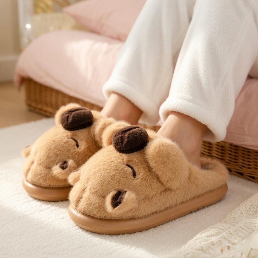 Plush Capybara Slippers | Cozy Animal House Shoes, Winter Warmth | SoftSlipsy