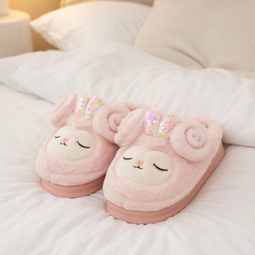 Plush Lamp Slippers | Cozy Indoor House Shoes, Winter Warmth | SoftSlipsy