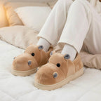 Plush Hippo Slippers | Cozy Animal House Shoes for Women, Winter Warmth|SoftSlipsy