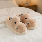 Plush Hippo Slippers | Cozy Animal House Shoes for Women, Winter Warmth|SoftSlipsy