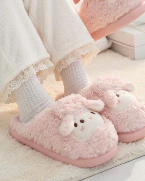 Cozy Plush Lamb Slippers | Warm Sheep Indoor House Shoes Women | SoftSlipsy
