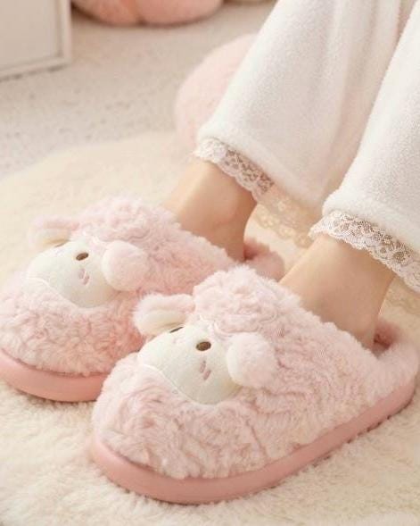 Cozy Plush Lamb Slippers | Warm Sheep Indoor House Shoes Women | SoftSlipsy
