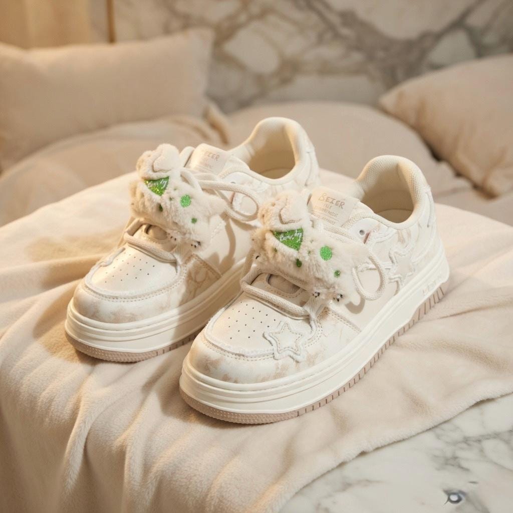 SoftSlipsy Kawaii Cat Platform Sneakers | Pastel Chunky Cartoon Shoes