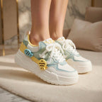 SoftSlipsy Kawaii Cat Platform Sneakers | Pastel Chunky Cartoon Shoes