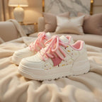 SoftSlipsy Pastel Platform Sneakers Women | Chunky Kawaii Lace Up Shoes | Soft Girl