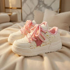 SoftSlipsy Pastel Platform Sneakers Women | Chunky Kawaii Lace Up Shoes | Soft Girl