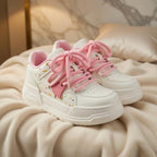 SoftSlipsy Pastel Platform Sneakers Women | Chunky Kawaii Lace Up Shoes | Soft Girl