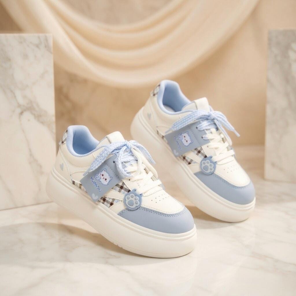 SoftSlipsy Cat Paw Platform Sneakers | Kawaii Pastel Korean Harajuku Style Shoes